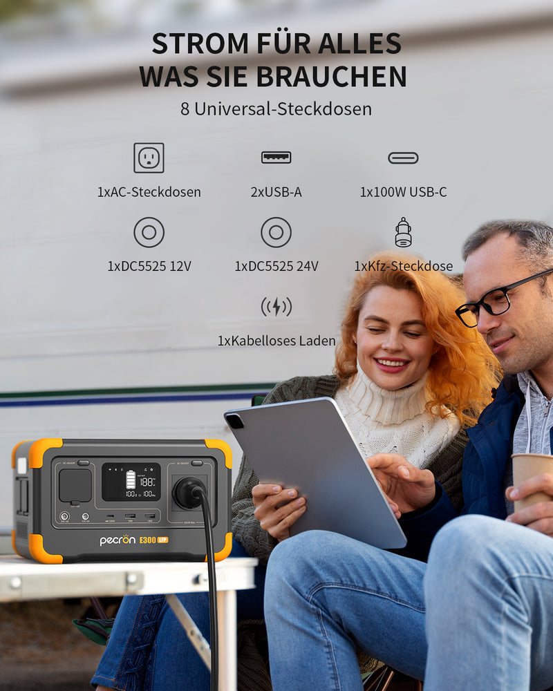 Load image into Gallery viewer, PECRON E300LFP Expandable Portable Power Station 600W 288Wh
