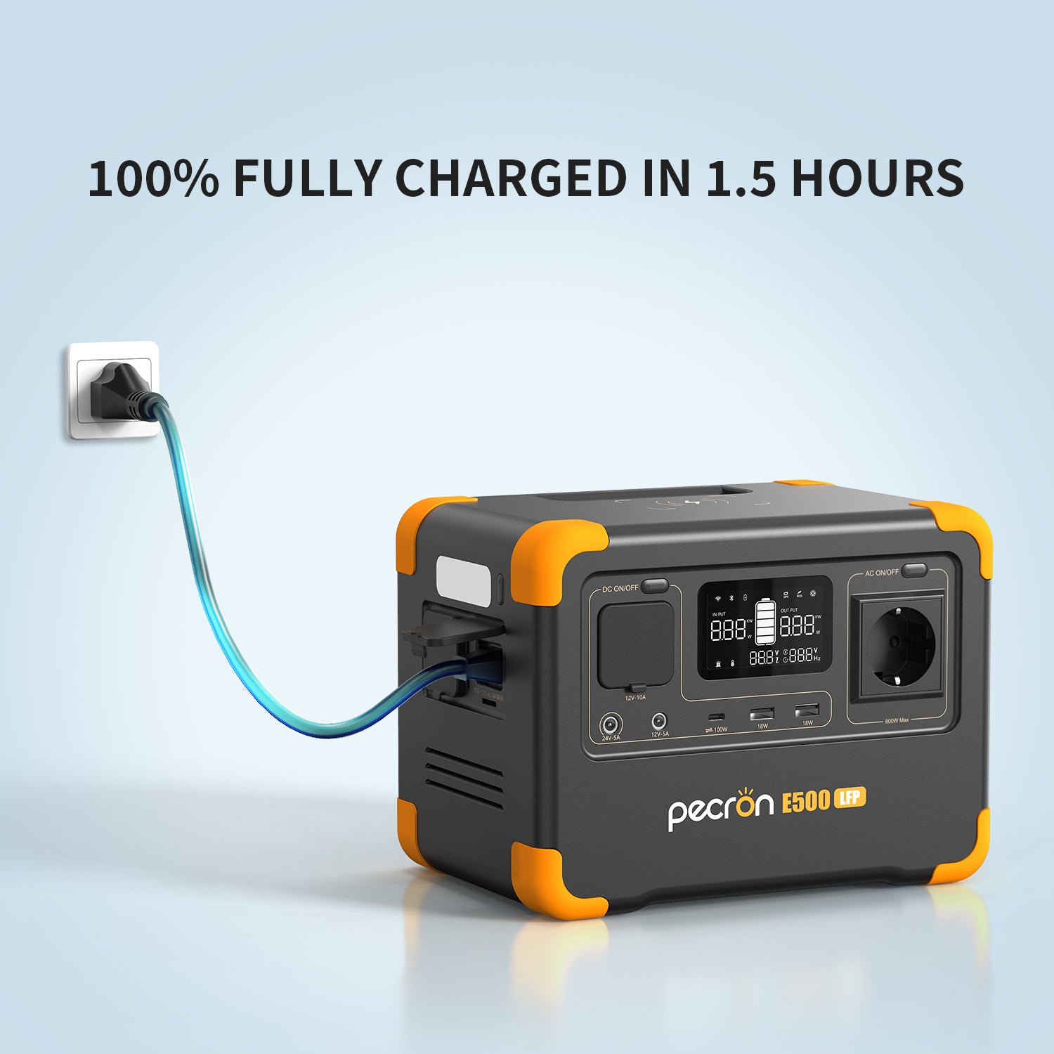 PECRON E500LFP Portable Power Station 600W 576Wh