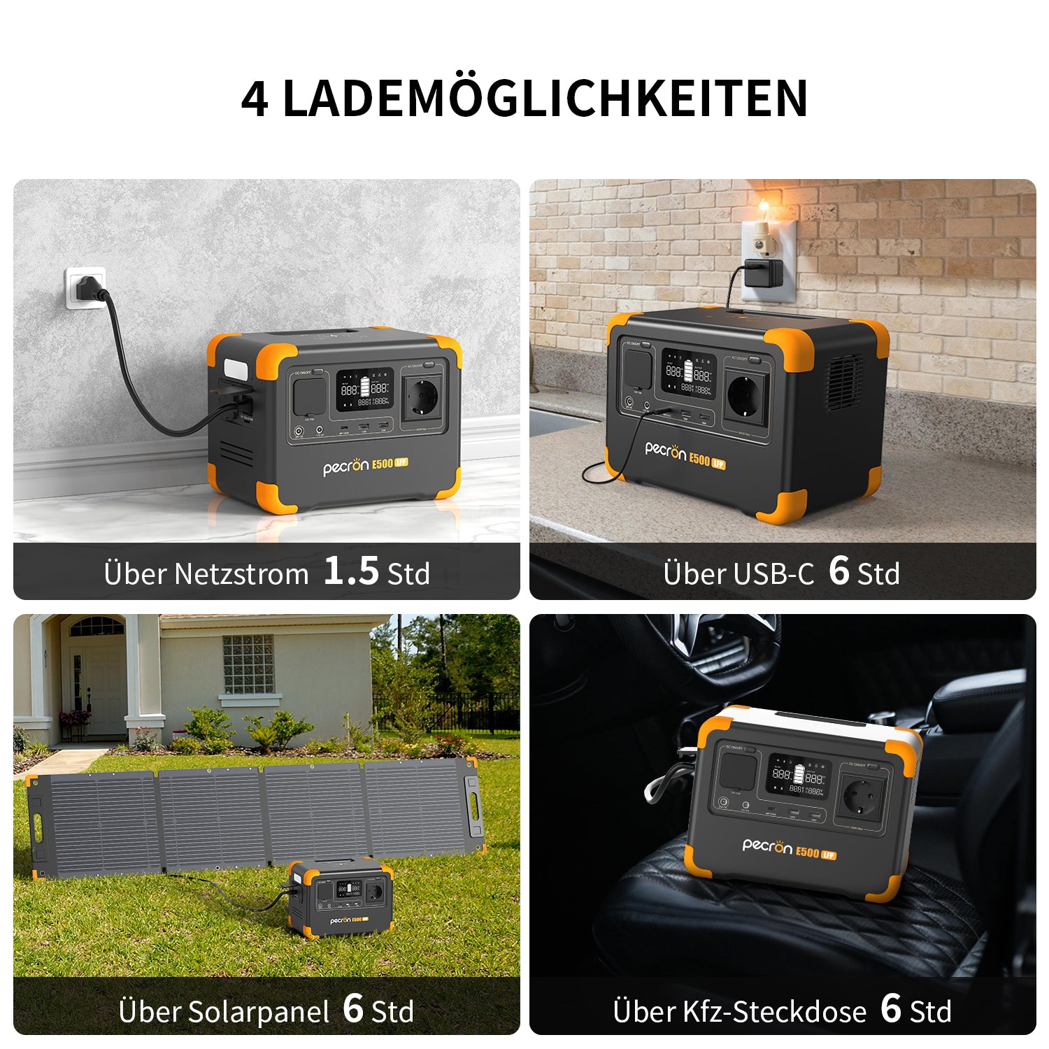 PECRON E500LFP Portable Power Station 600W 576Wh