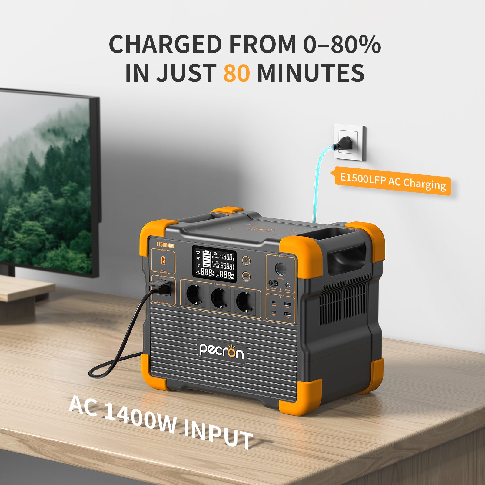 PECRON E1500LFP Expandable Portable Power Station 2200W 1536Wh