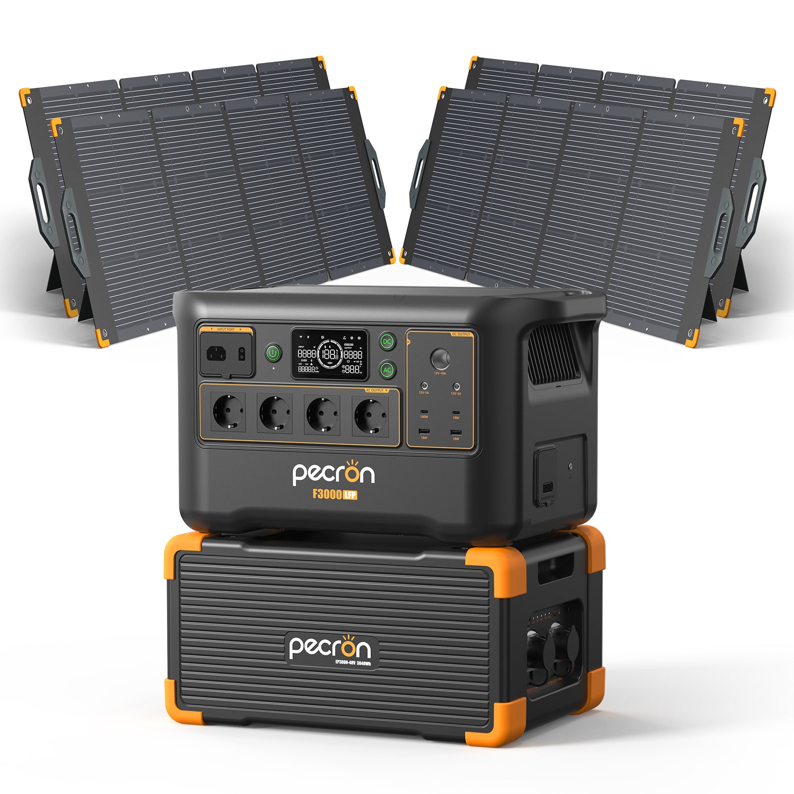F3000LFP+XT120-M+200W solar Panel*6+EP3800-48V*1(with cascading cable)
