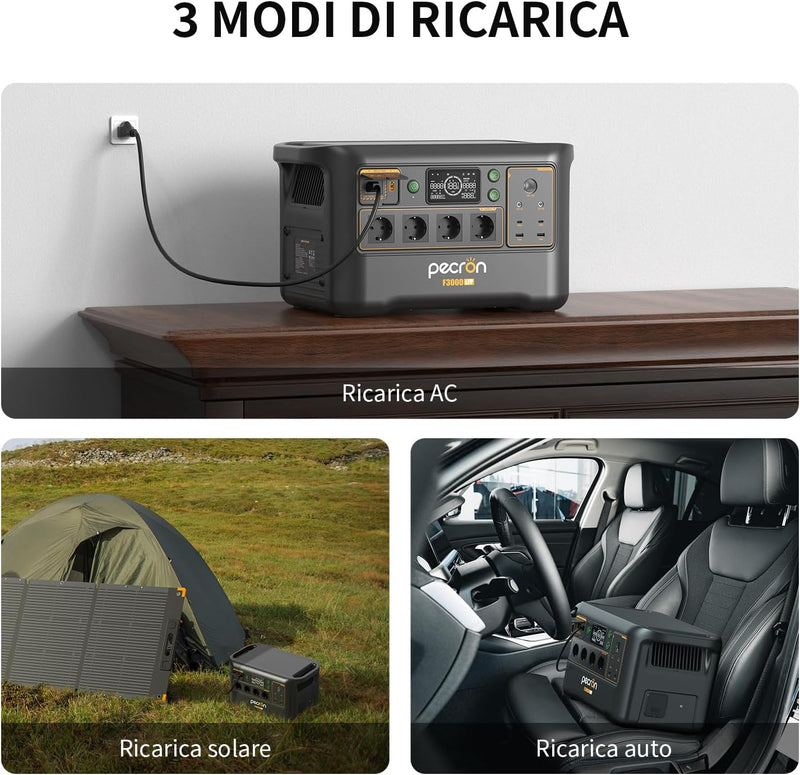 Load image into Gallery viewer, PECRON F3000LFP Portable Power Station 3072Wh with 3600W AC Outlets, Solar Generator &amp; LiFePO4 Battery
