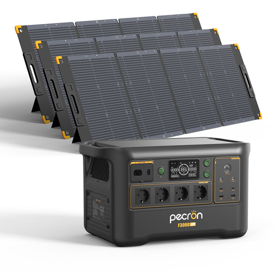 PECRON F3000LFP Portable Power Station 3072Wh with 3600W AC Outlets, Solar Generator & LiFePO4 Battery